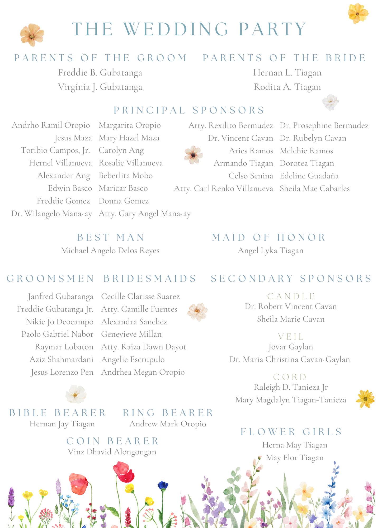 The Wedding Website of Herna Tiagan and Giefred Gubatanga