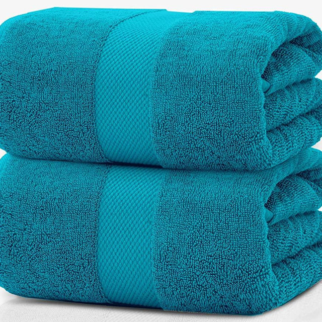White Classic Luxury Bath Sheet Towels Extra Large | Highly Absorbent Hotel spa Collection Bathroom Towel | 35x70 Inch | 2 Pack (Aqua)