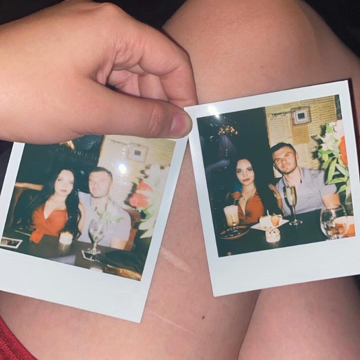 Izabella and Konnor on Izabella’s 22nd birthday dinner ! He bought her a Polaroid camera :)