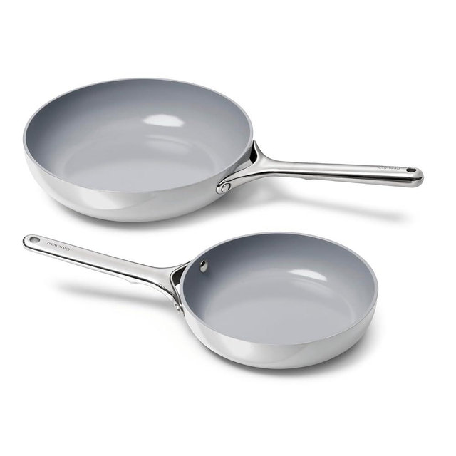 Caraway Frying Pan Duo - Nonstick Ceramic Fry Pan (8" & 10.5”) - Non Toxic, PTFE & PFOA Free - Oven Safe & Compatible with All Stovetops (Gas, Electric & Induction) - Gray