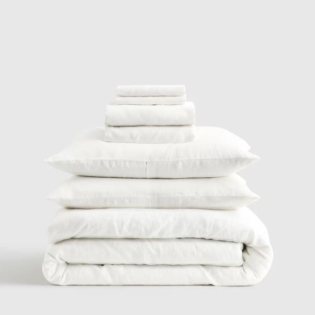 (King, White) Deluxe Linen Duvet Bundle | Quince