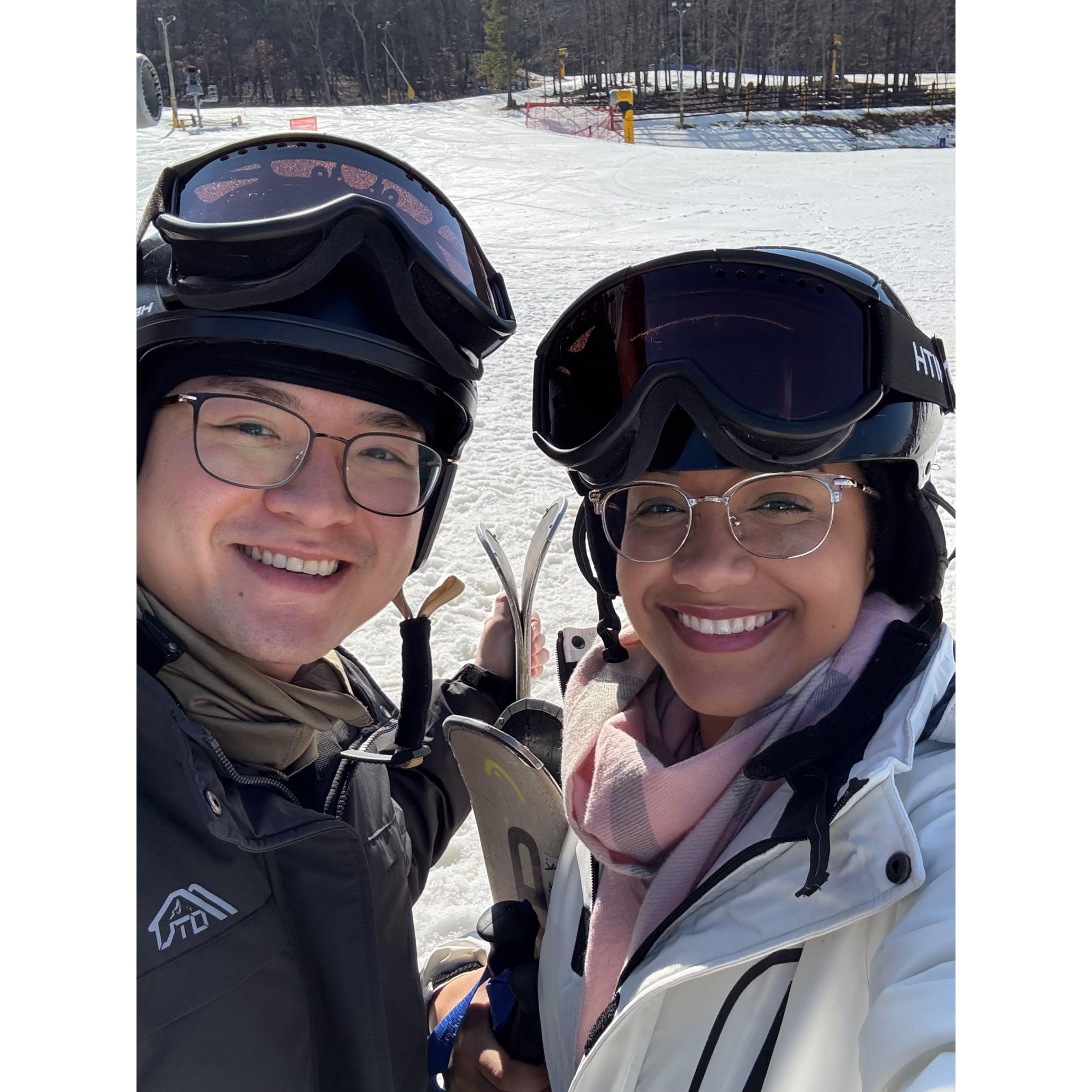 Steven's First Time Skiing