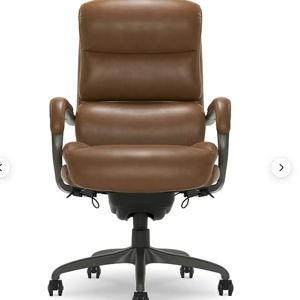 La-Z-Boy Aberdeen Ergonomic Bonded Leather Swivel Computer and Desk Chair, Camel (51545-CAM) | Staples