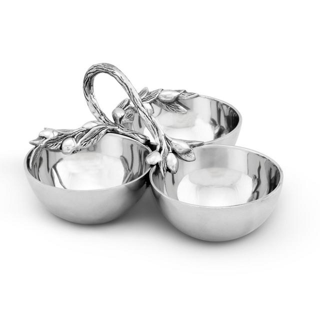 Arthur Court Designs Olive Grove 3-Part Condiment Server