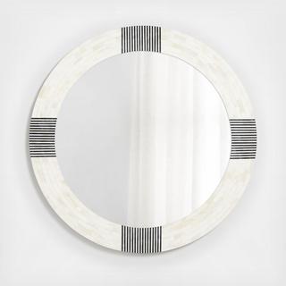 Roman Round Bone Inlay Mirror
