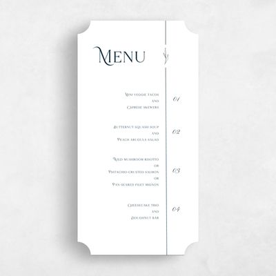 White Ticket Wedding Menu - Hartington