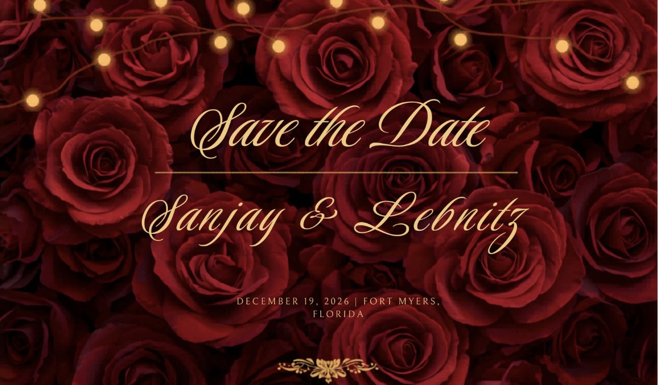 The Wedding Website of Lebnitz Charelus and Sanjay Cherala