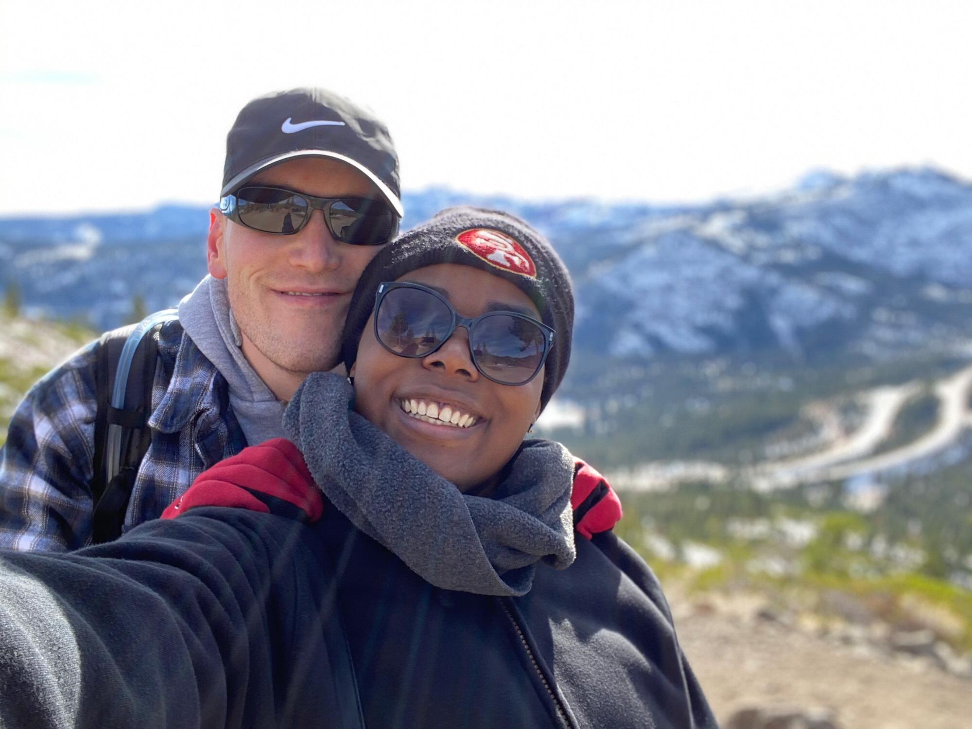 Enjoying the amazing view during the Glacier hike in Truckee!