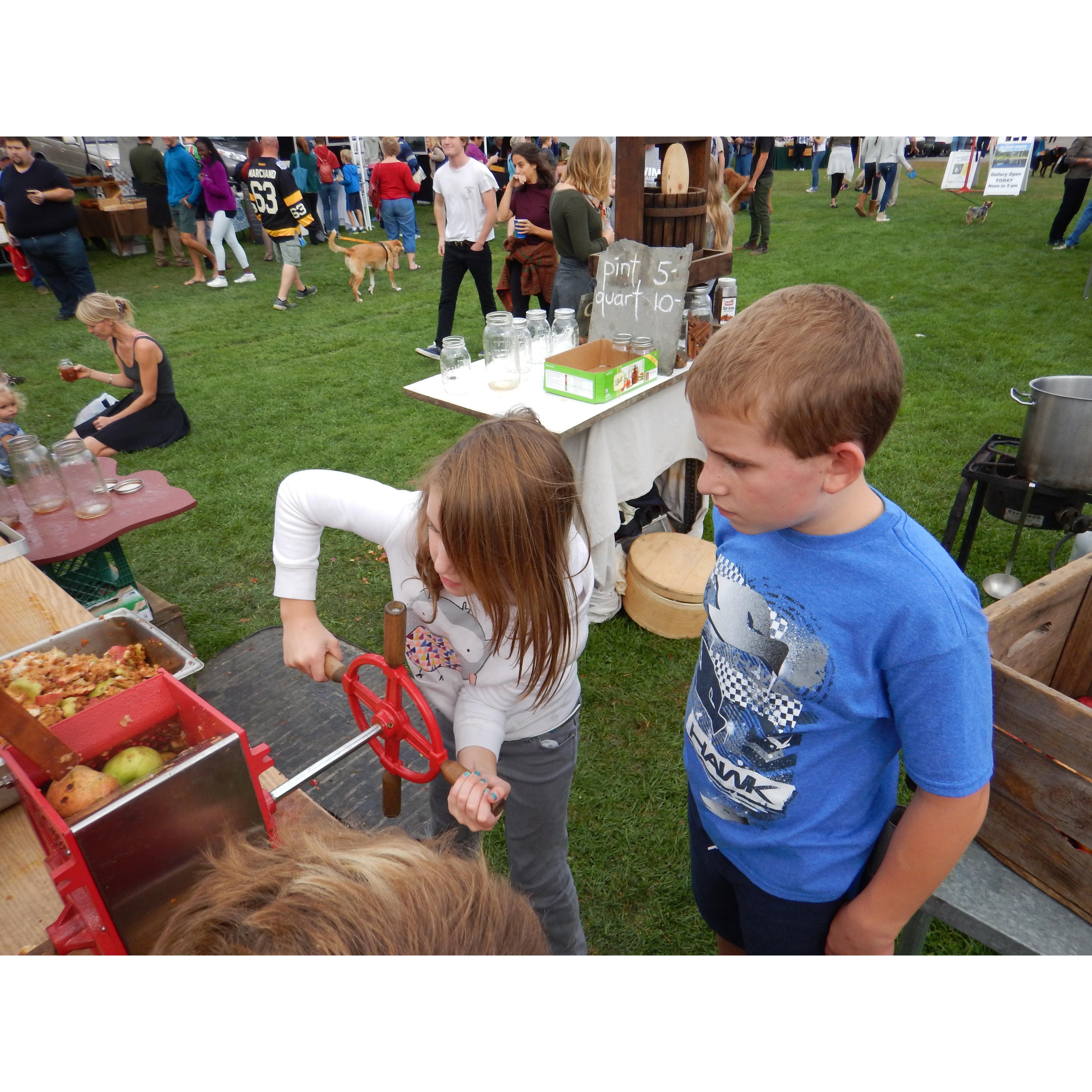 Farmer's market cider pressing