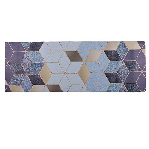 U'Artlines Anti Fatigue Kitchen Floor Mat, Comfort Heavy Duty Standing Mats, Waterproof PVC Non Slip Washable for Indoor Outdoor (20x55Inch, Geometric Patterns Blue)