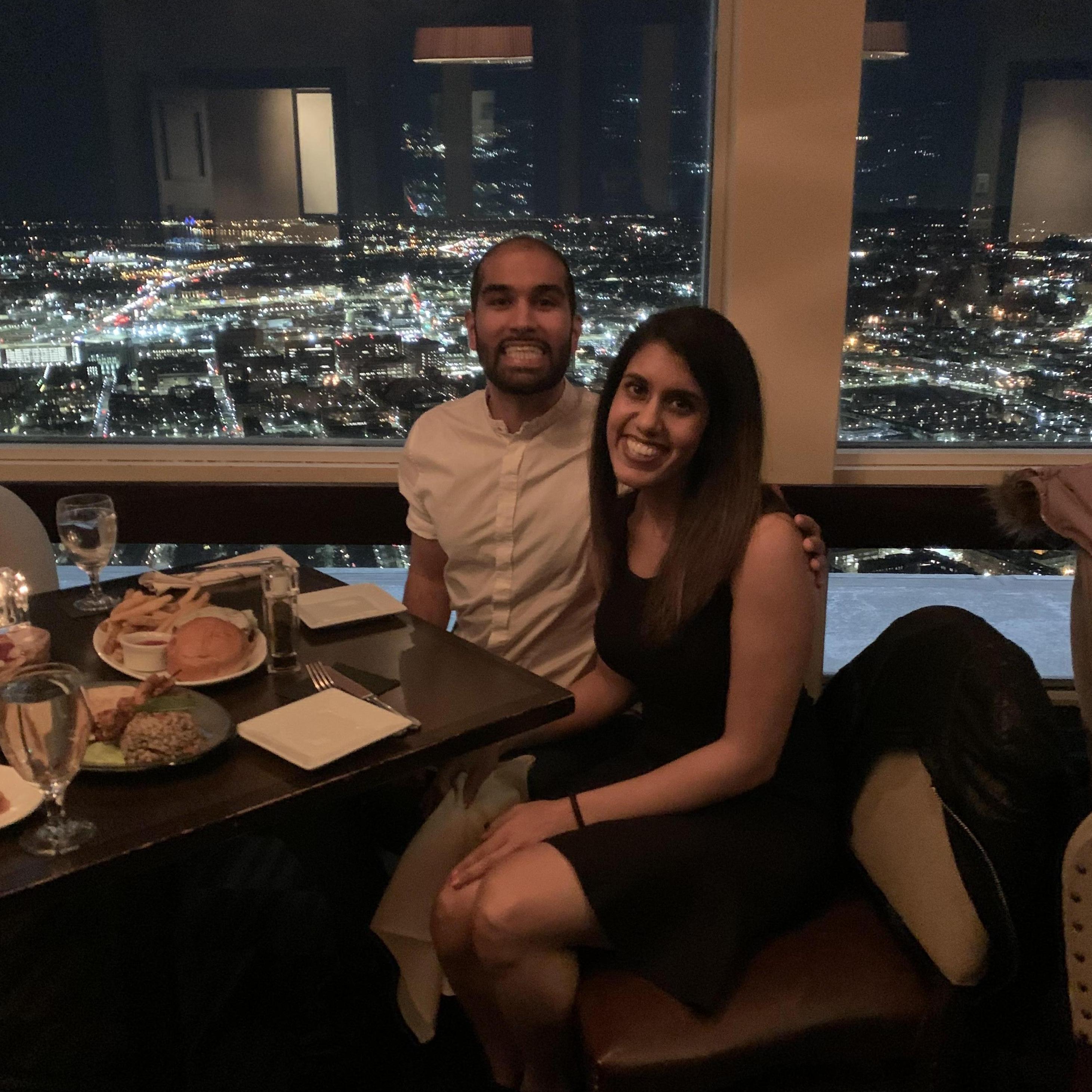 A rooftop dinner in our new home, Boston!