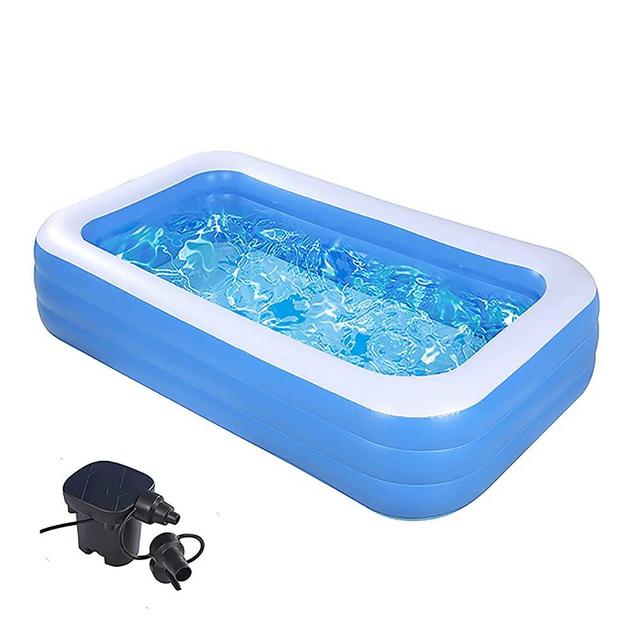 Swimming Pools with Pump-Inflatable Kiddie Pool-122”x70”x 27”Full-Sized Pools Above Ground-Thickened Blow Up Pool - Swim Center for Kids, Adults, Outdoor, Water Party,for Ages 3+