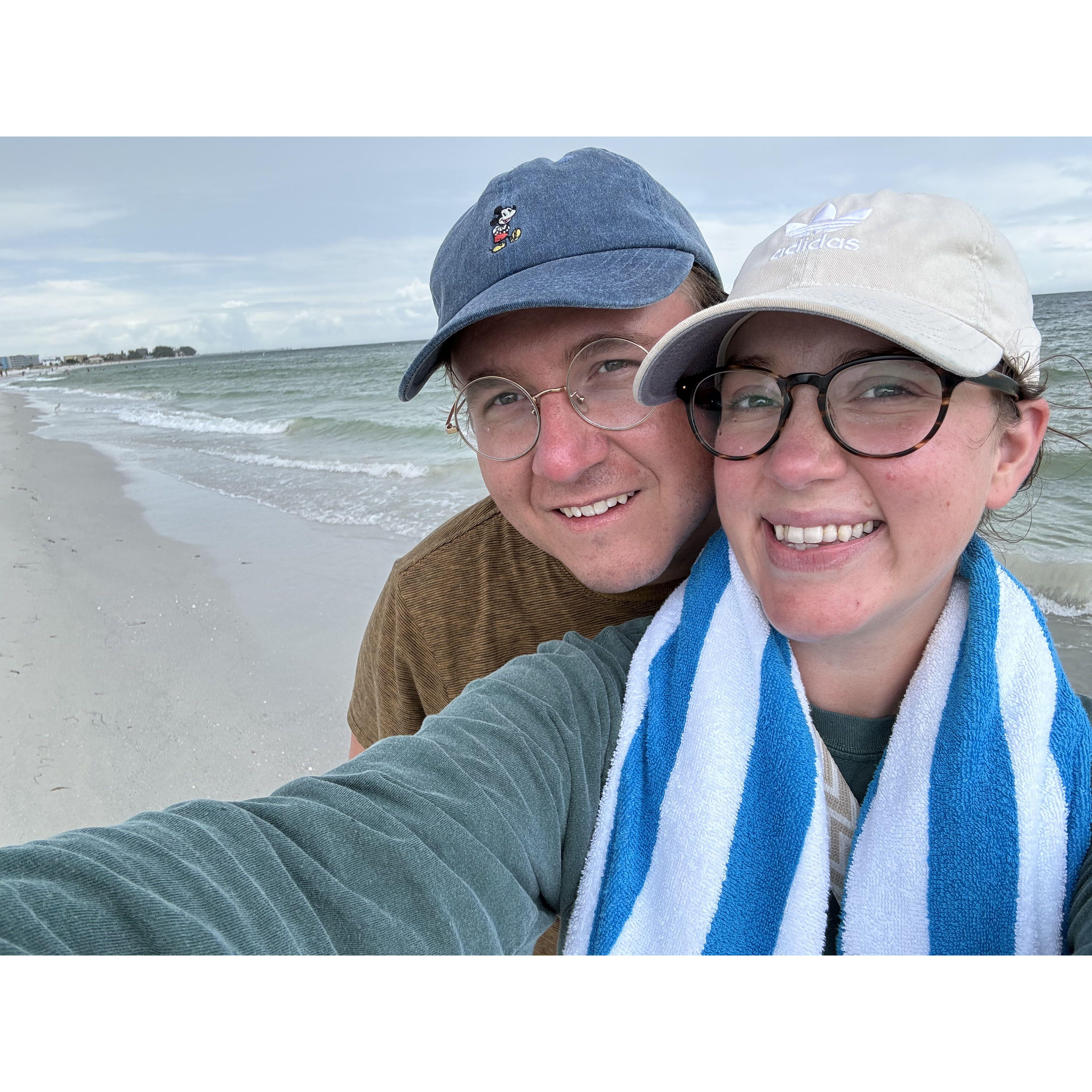 A walk on the beach in Treasure Island, Florida.