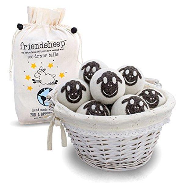 Organic Eco Wool Dryer Balls - 6 Pack - 100% Handmade, Fair Trade, Organic, No Lint - Premium Quality