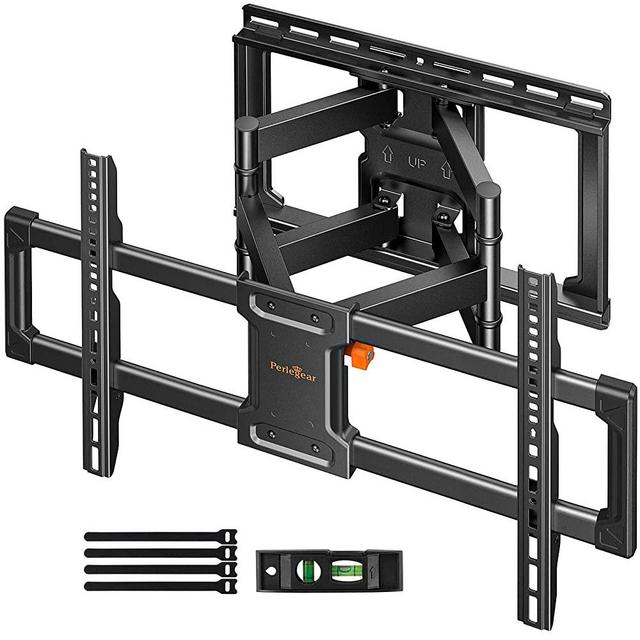 Perlegear Full Motion TV Wall Mount for 42-85 inch TVs up to 132 lbs, TV Mount Bracket with Dual Articulating Arms, Tool-Free Tilt, Swivel, Extension, Leveling, Max VESA 600x400mm, 16" Studs, PGLF8