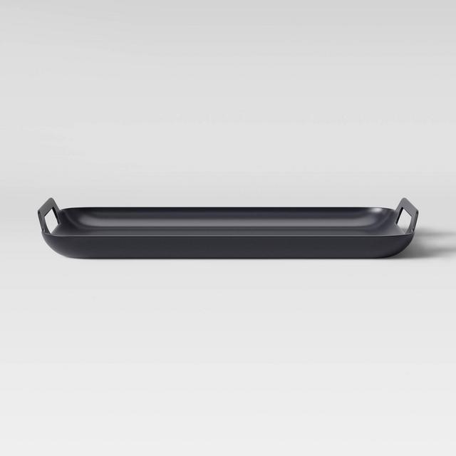 19.5" x 13.5" Plastic Serving Platter Gray - Made By Design™
