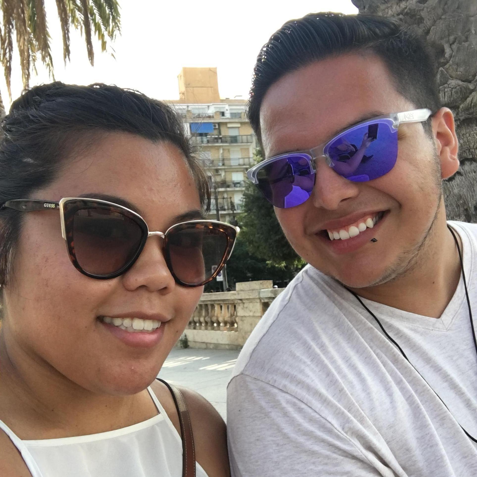 One of our few selfies together in Valencia, Spain.