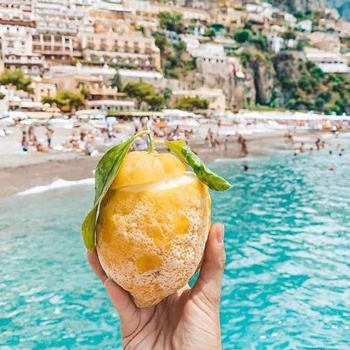 Lemon Sorbet in Amalfi, Italy