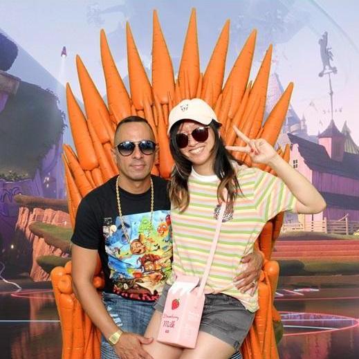 Sitting on our polyurethane foam carrot throne.