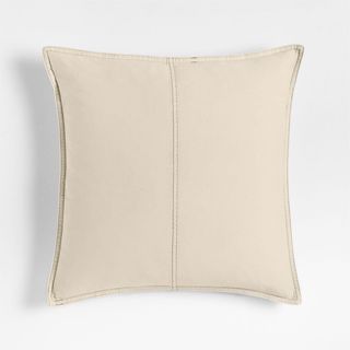 Amanha Washed Organic Cotton Denim Throw Pillow Cover