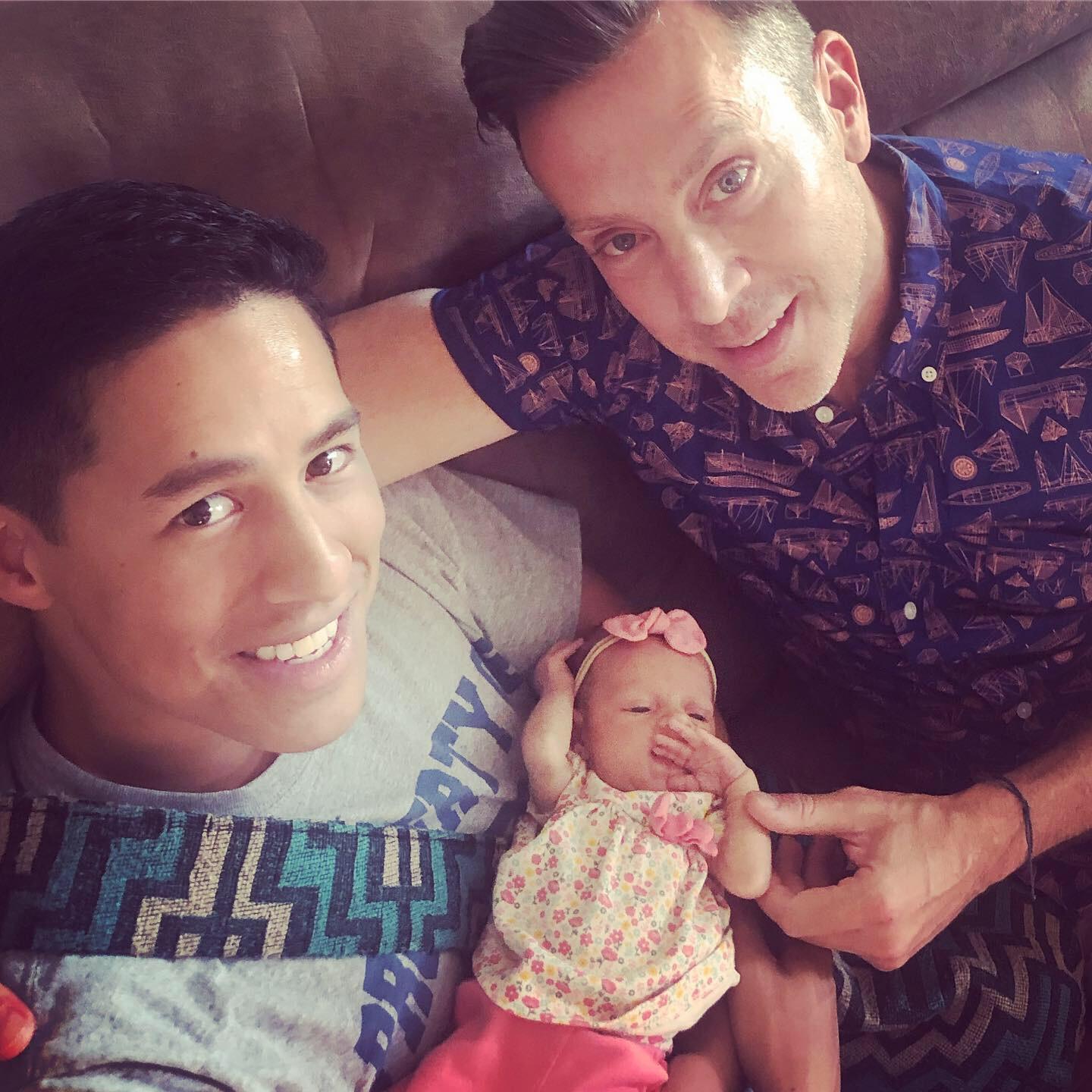 We're Great Grand Guncles :-) Getting some "practice" in with our Grand niece, Jemma!