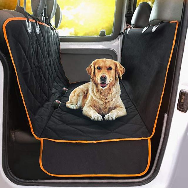 Doggie World Dog Car Seat Cover - Cars, Trucks and Suvs Luxury Full Protector, w/Extra Side Flaps, Seat Belt Openings - Hammock Convertible for Your Pet - Waterproof, Non-Slip - Machine Washable