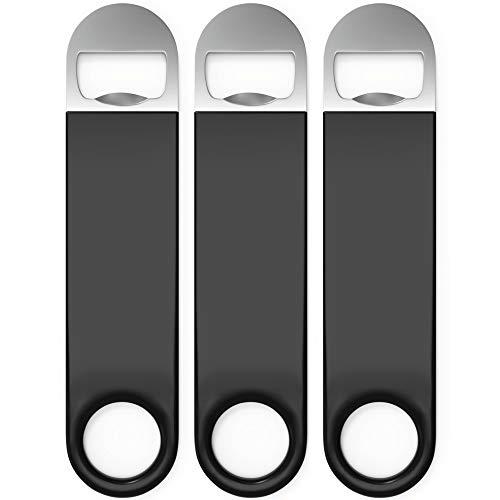Axim USA Premium Cold One Bartender Bottle Openers, Beer Bottle Openers, Speed Openers 3 Pack. Professional Grade: Rubber Coated, Stainless Steel. 7 inch