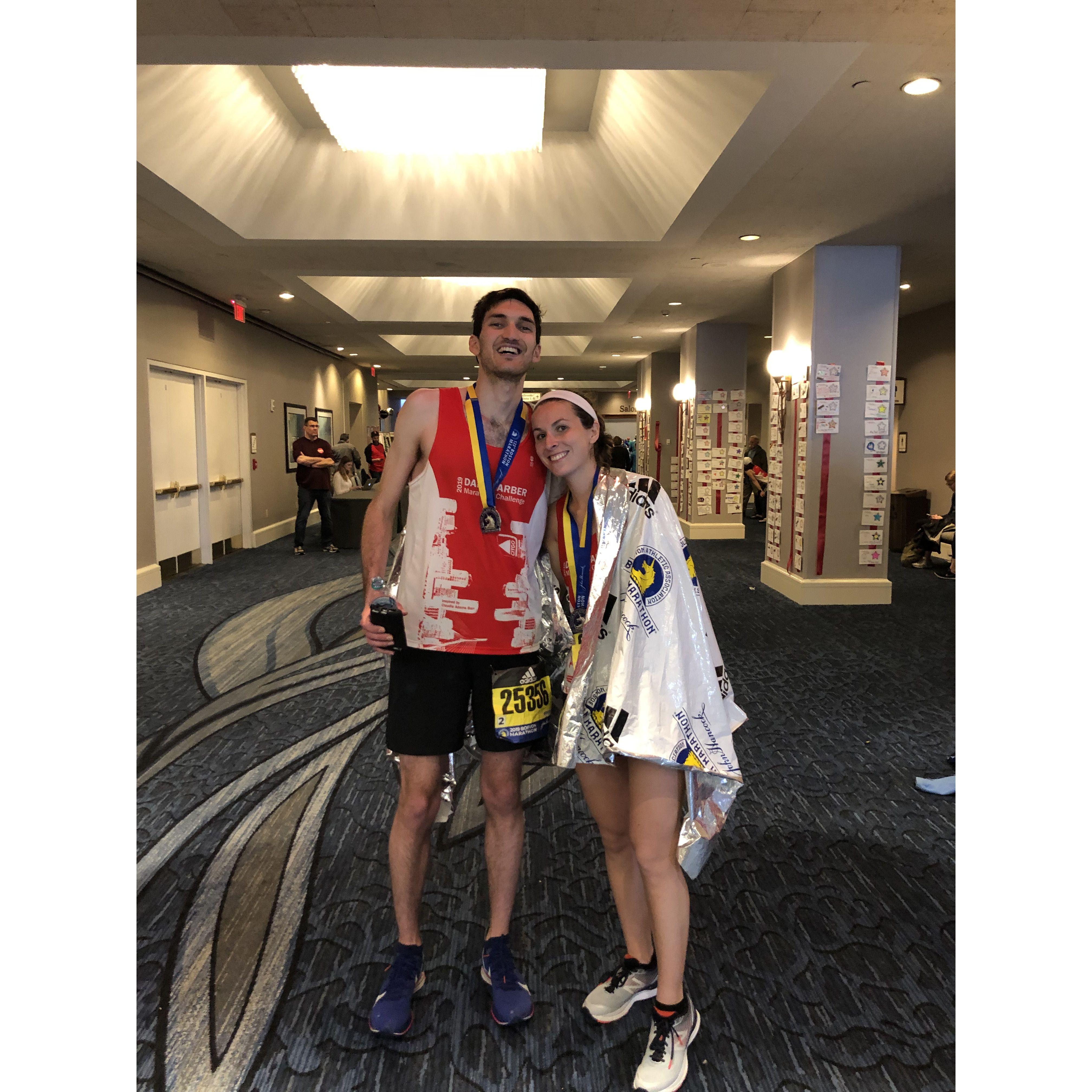 Moments before Ben was on his post-marathon deathbed