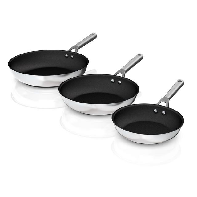 Ninja™ Foodi™ NeverStick™ Nonstick Stainless Steel 3-Piece Fry Pan Set