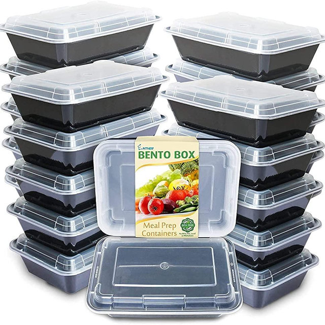 Enther 20PKCPTX2 Meal prep containers, 32 oz, 20 Pack 2 Compartment
