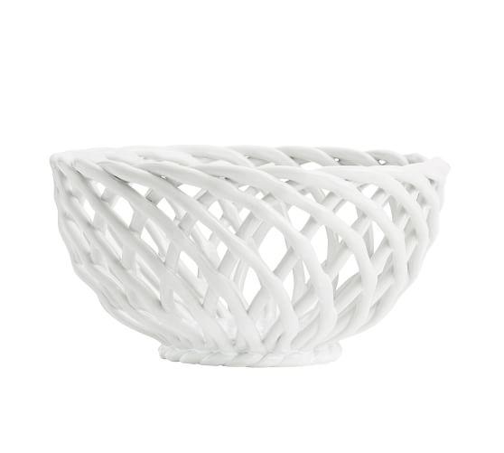 Marguerite Ceramic Basketweave Serve Bowl