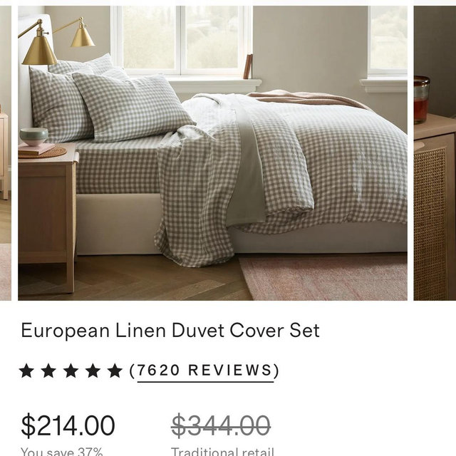 European Linen Duvet Cover Set - King/Cal King