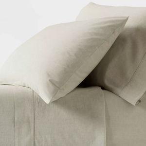 250 Thread Count Organic Percale Sheet Set GREEN CHAMBRAY- Threshold™