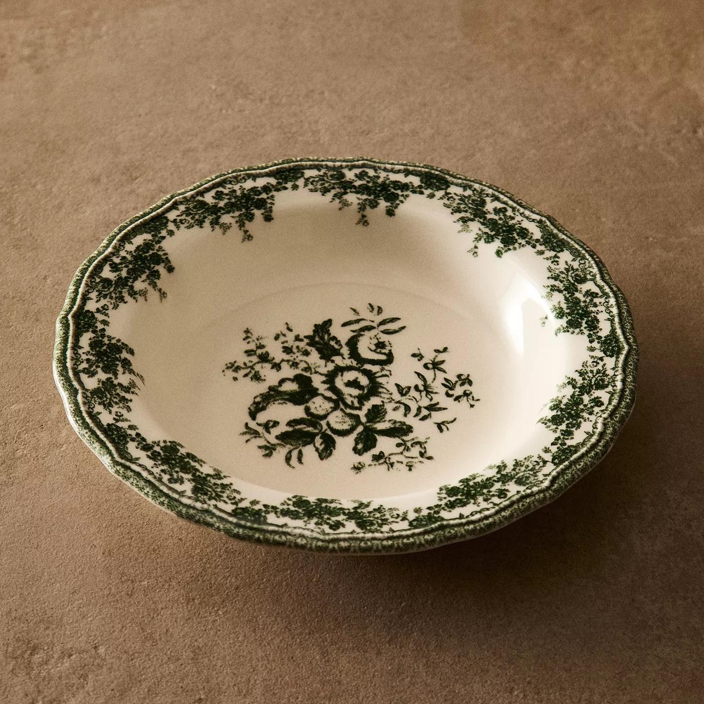 FLORAL EARTHENWARE SOUP PLATE