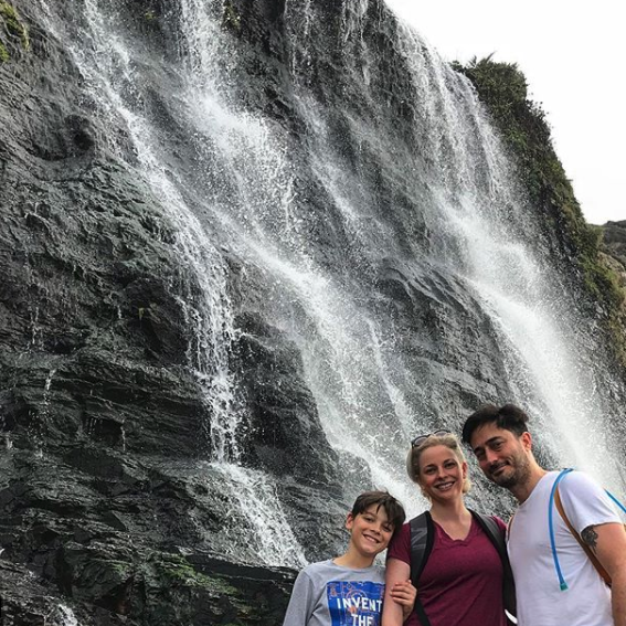 Hiking the falls.