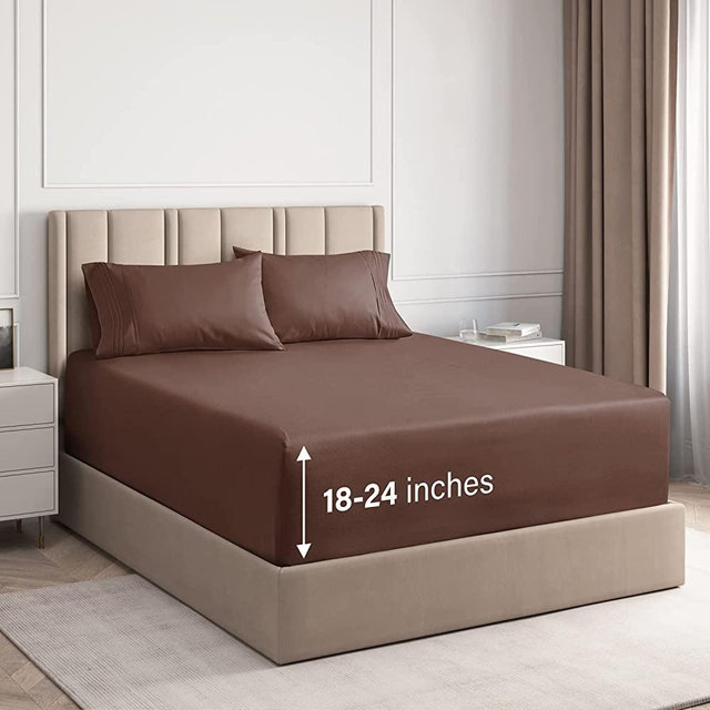 Extra Deep Pocket Sheets - 4 Piece Sheet Set - King Size Sheets Deep Pocket - Extra Deep Bed Sheets - Deep King Fitted Sheet Set - Super and Ultra Deep Sheets - For Deep Pockets Mattress - Fits Easily