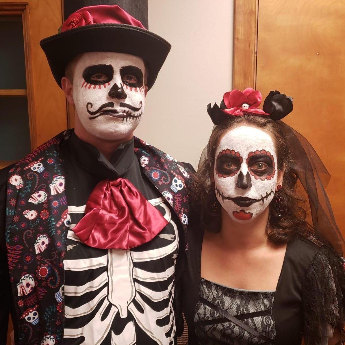 Halloween with Día de Muertos theme.  We won best costume! / 
Halloween con el tema del Día de Muertos. ¡Ganamos el mejor disfraz! :)