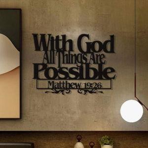 1pc Metal Wall Art Decor, Wall Decoration, Home Decoration, Office, Living Room, Bedroom, Bible Scripture Wall Hanging Decoration, Thanksgiving Gift, 45x32cm/17.71x12.59in,Home Decor ,Room Decor,Wall Decor Gifts Birthday Graduation
