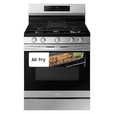 Samsung 6.0 cu. ft. Smart Freestanding Gas Range with No-Preheat Air Fry and Convection - Fingerprint Resistant Stainless Steel
