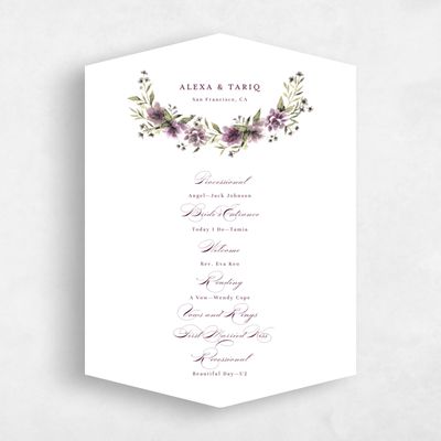 Purple Diamond Wedding Program - Cordova