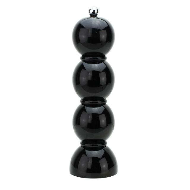 Lacquer Bobbin Salt/Pepper Mill Grinder, Black