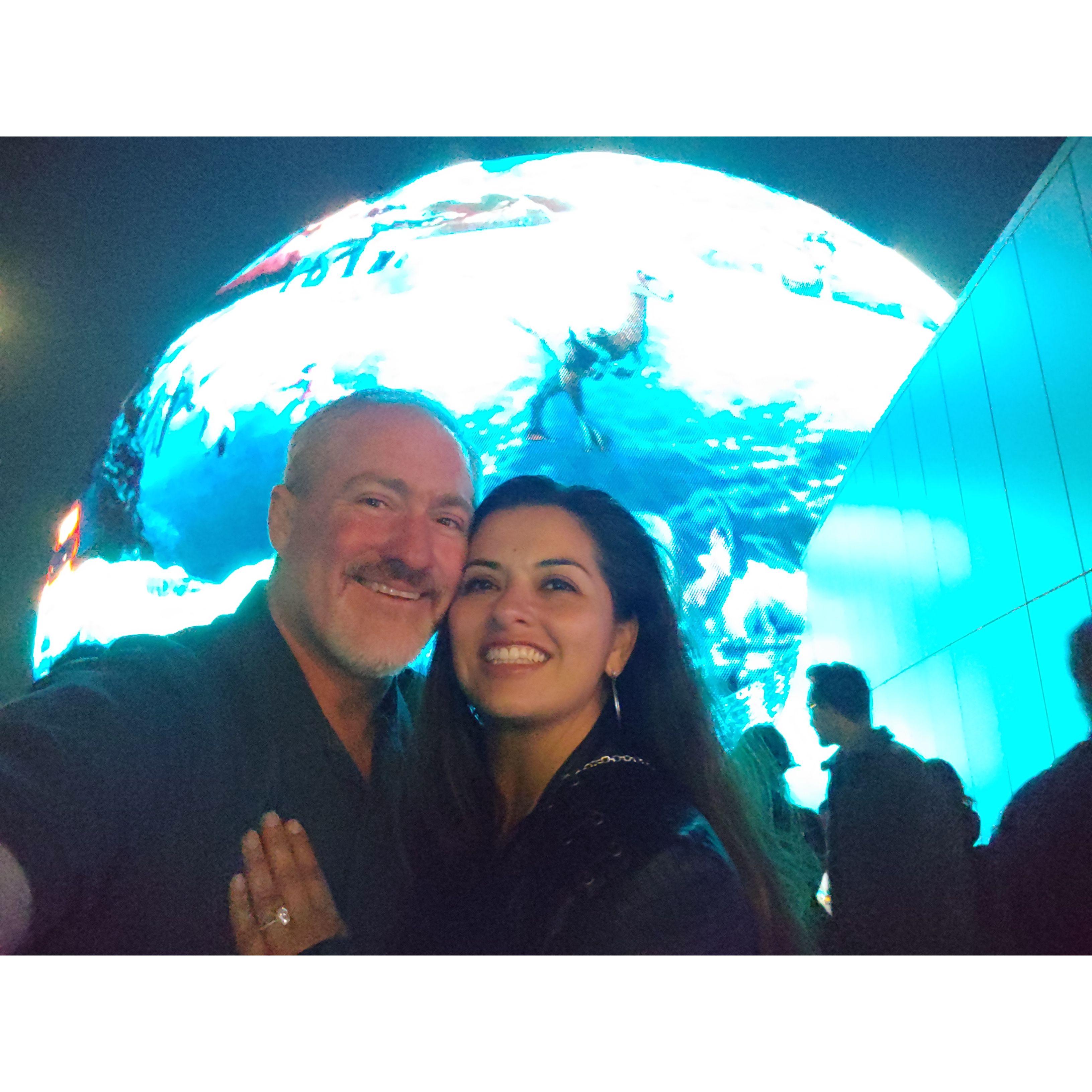 Engaged! And heading into the Sphere to see U2 - October 2023