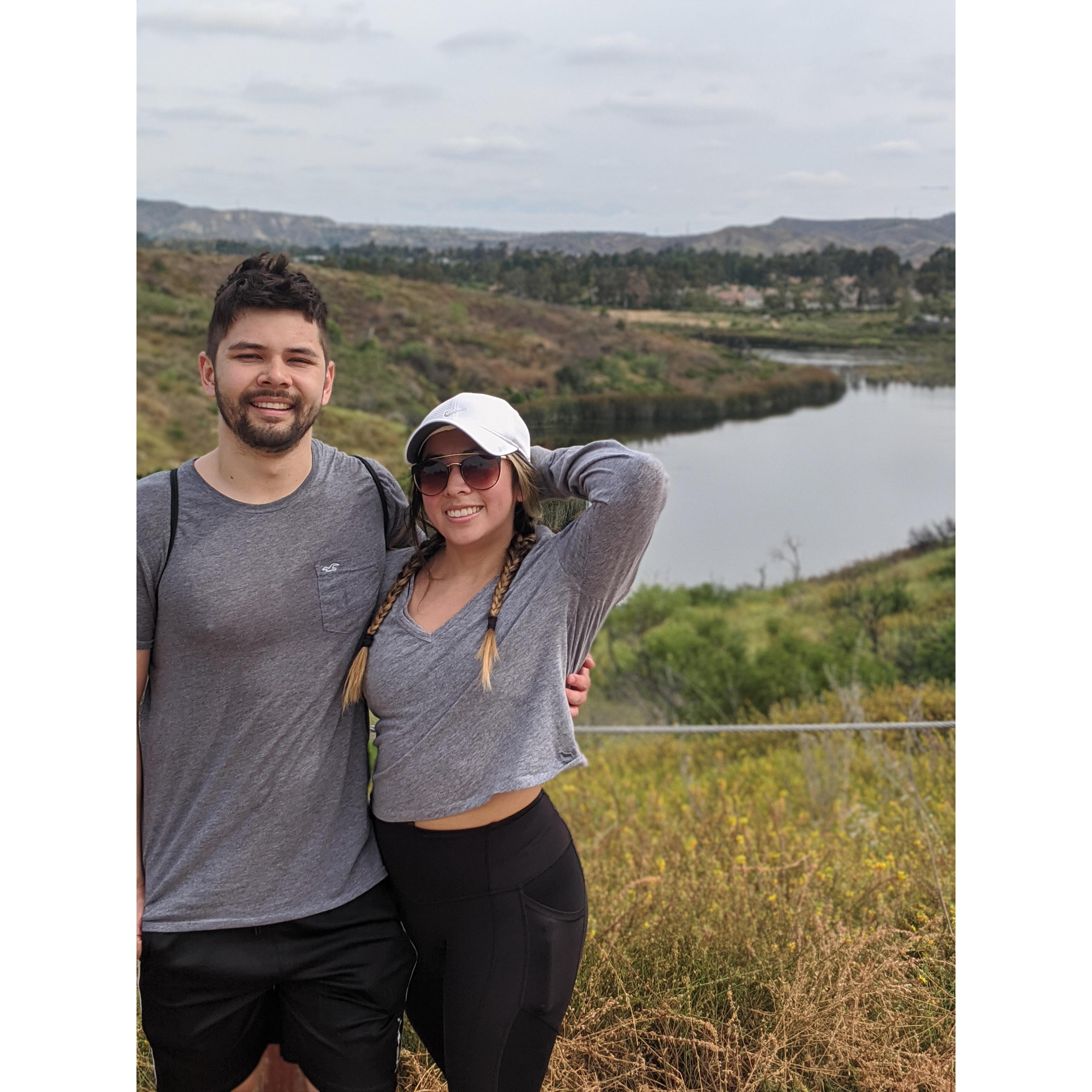 Banesa and Nolan hiking! Exploring a new passion for the outdoors.