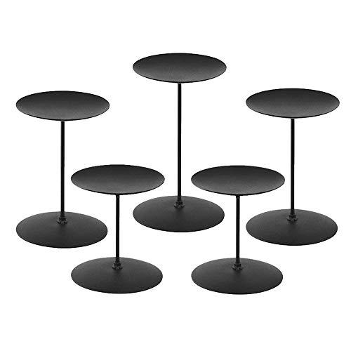 smtyle Candle Holder Wax Centerpiece Set of 5 Plate for Tables or Floor with Black Iron