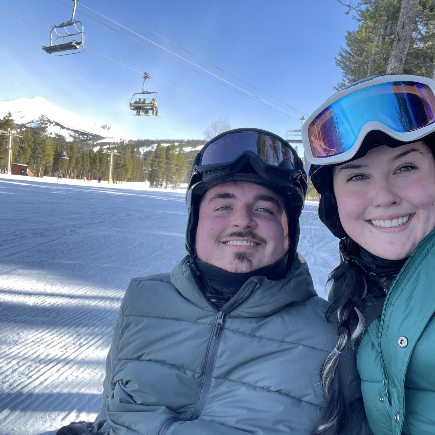 A snapshot from our trip on the mountain in Breckenridge, December 2022. Don't let our smiles fool you! We are NOT built for skiing!