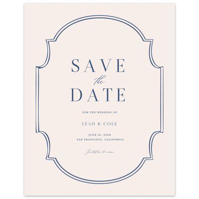 Beige Bordered Wedding Digital Save the Date - Alpino Portrait