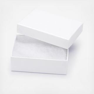 Cotton-Filled White Rectangular Jewelry Boxes, Set of 6