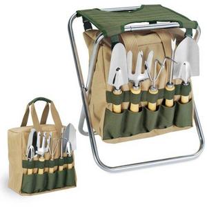 Picnic Time Gardener 5-Piece Garden Tool Set With Tote And Folding Seat