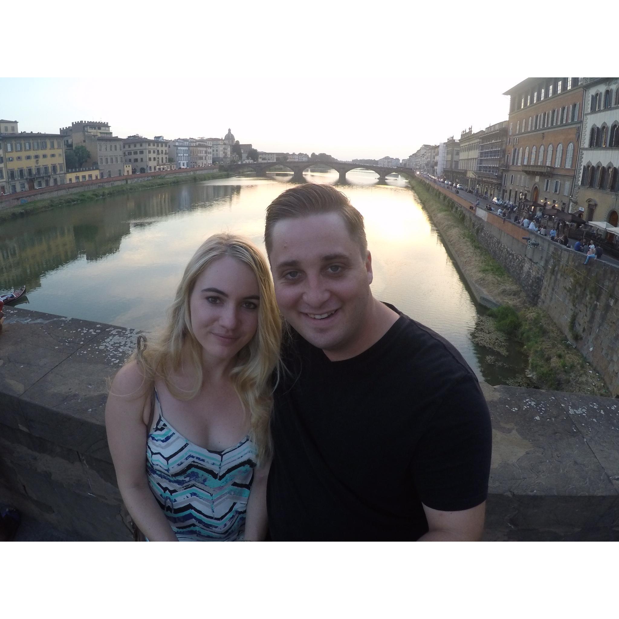 Having an evening stroll in Florence, Italy