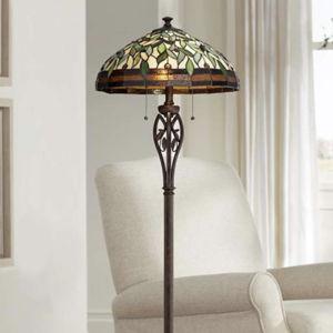 Robert Louis Tiffany Leaf and Vine 60" Tiffany-Style Floor Lamp
